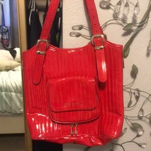 Ted Baker Red bag with gold accents. Adorable!